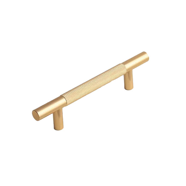 Light Luxury Cabinet Handle Full Copper Gold Straight Knurled Drawer Door Pull 128Mm Cabinet Pulls