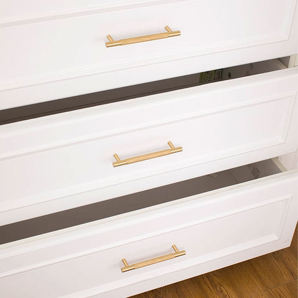 Light Luxury Cabinet Handle Full Copper Gold Straight Knurled Drawer Door Pull 224Mm Cabinet Pulls