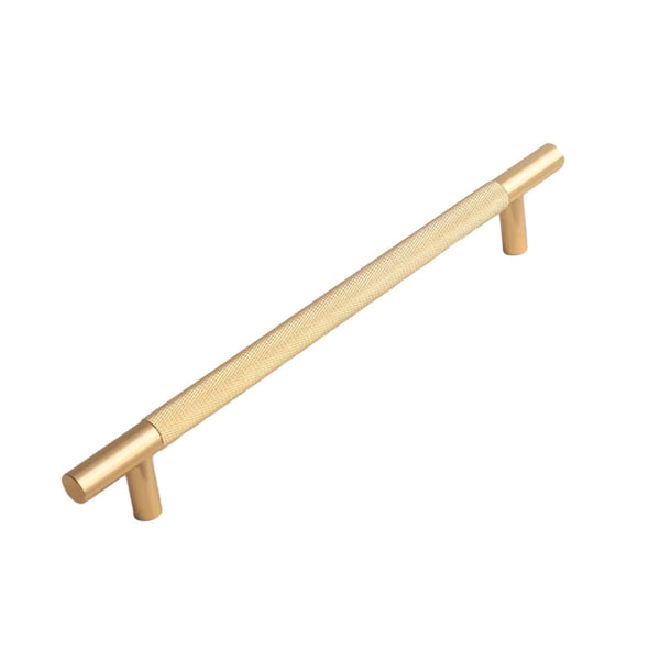 Light Luxury Cabinet Handle Full Copper Gold Straight Knurled Drawer Door Pull 224Mm Cabinet Pulls
