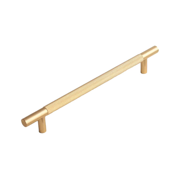 Light Luxury Cabinet Handle Full Copper Gold Straight Knurled Drawer Door Pull 224Mm Cabinet Pulls