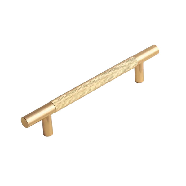Light Luxury Cabinet Handle Full Copper Gold Straight Knurled Drawer Door Pull 320Mm Cabinet Pulls