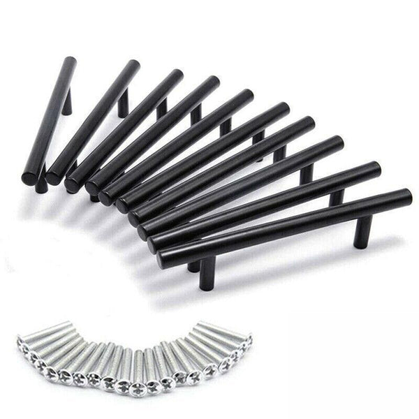 5Pcs Silver Kitchen Cabinet Door Handles Stainless Steel Drawer Pull T Bar 100Mm/64Mm Cabinet Pulls