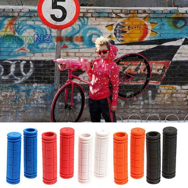 Rubber Grips For Bmx Mtb Cycle Road Mountain Bike Scooter Bicycle Handle Bar White Handlebars