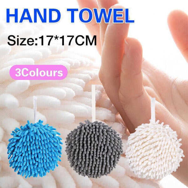 Chenille Hanging Ball Towel For Kitchen Bathroom Hand Drying Absorbent Cloth Towels & Washcloths