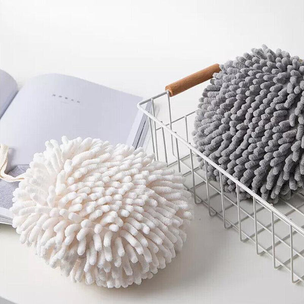 Chenille Hanging Ball Towel For Kitchen Bathroom Hand Drying Absorbent Cloth Towels & Washcloths