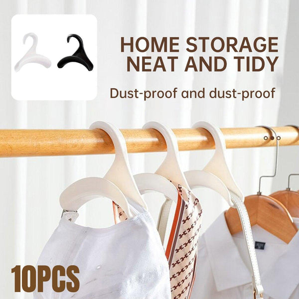 10Pcs Wardrobe Plastic Storage Rack Hook Multi Purpose Hanger Tie Scarf Holder Black Clothes Hangers