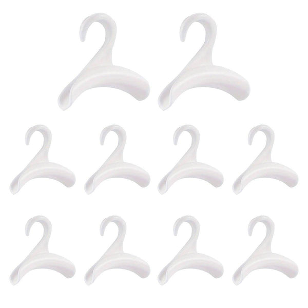 10Pcs Wardrobe Plastic Storage Rack Hook Multi Purpose Hanger Tie Scarf Holder Black Clothes Hangers