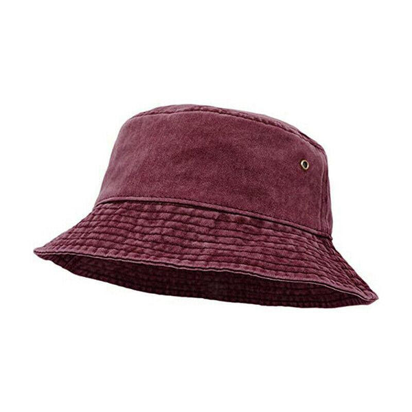 Unisex Men Women Washed Cotton Outdoor Camping Sports Bucket Fisherman Blue 2 Hats