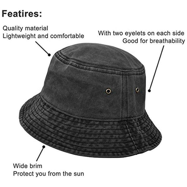Unisex Men Women Washed Cotton Outdoor Camping Sports Bucket Fisherman Orange Hats