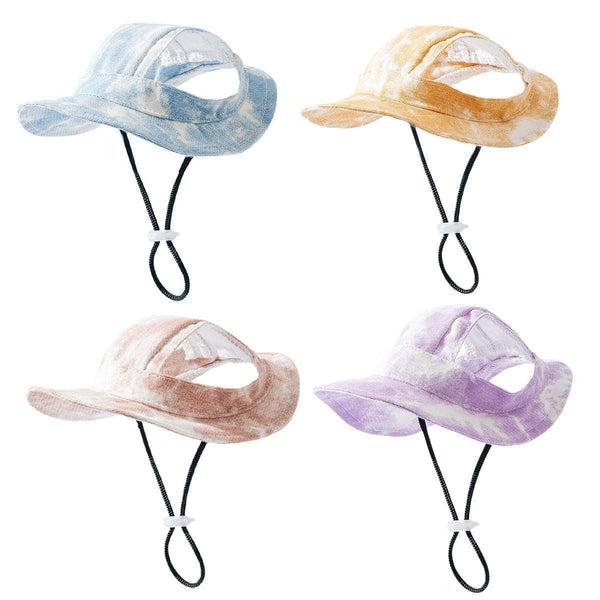 Pet Hat With Cute Leaky Ears Sunscreen Fisherman Four Seasons Use Orange Red Dog Clothing & Shoes