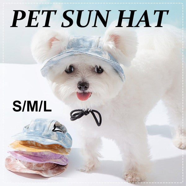 Pet Hat With Cute Leaky Ears Sunscreen Fisherman Four Seasons Use Yellow M Dog Clothing & Shoes
