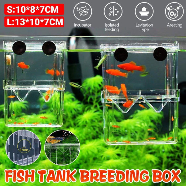 Guppy Breeding Aquarium Fish Tank Hatchery Isolation Breeder Rearing Box L 13*10*7Cm Aquariums
