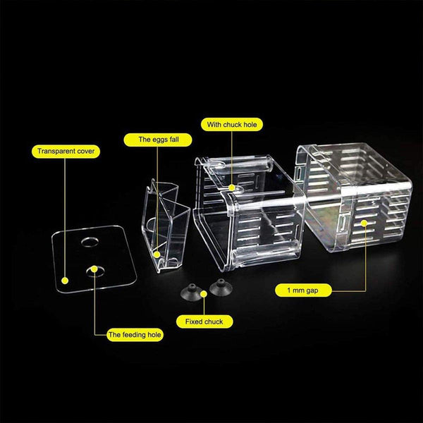 Guppy Breeding Aquarium Fish Tank Hatchery Isolation Breeder Rearing Box L 13*10*7Cm Aquariums