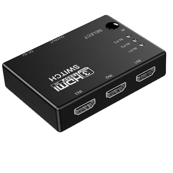 Hdmi Switch Splitter 3 In 1 5 Or 2 1080P 4K Manual Remote Options Power Cables & Connectors