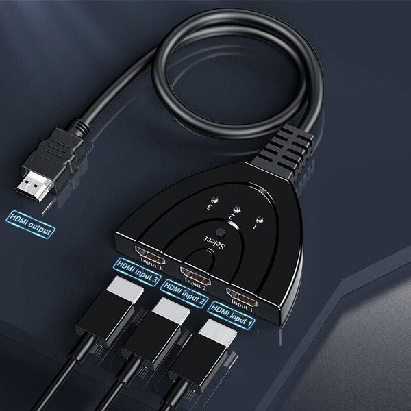 Hdmi Switch Splitter 3 In 1 5 Or 2 1080P 4K Manual Remote Options Ir Power Cables & Connectors