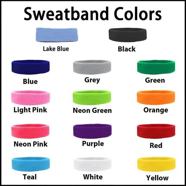 Wristbands Headband Band For Sport Tennis Badminton Yoga Cotton Lake Blue Sweatbands