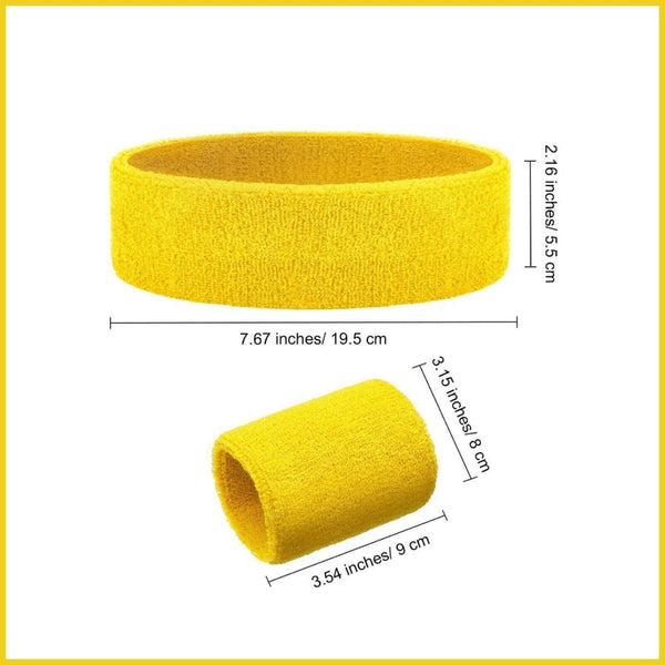 Wristbands Headband Band For Sport Tennis Badminton Yoga Cotton Lake Blue Sweatbands