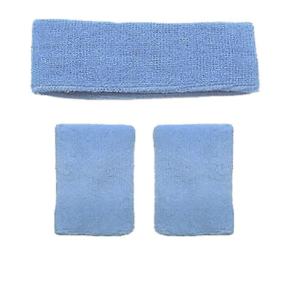 Wristbands Headband Band For Sport Tennis Badminton Yoga Cotton Lake Blue Sweatbands