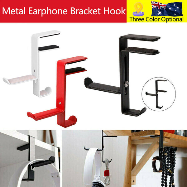 Metal Earphone Headset Desks Display Stand Hanger Holder Headphone Bracket Hook Black Mounts & Holders