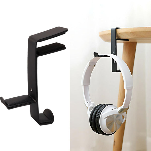 Metal Earphone Headset Desks Display Stand Hanger Holder Headphone Bracket Hook Black Mounts & Holders