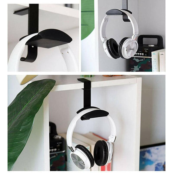 Metal Earphone Headset Desks Display Stand Hanger Holder Headphone Bracket Hook Black Mounts & Holders