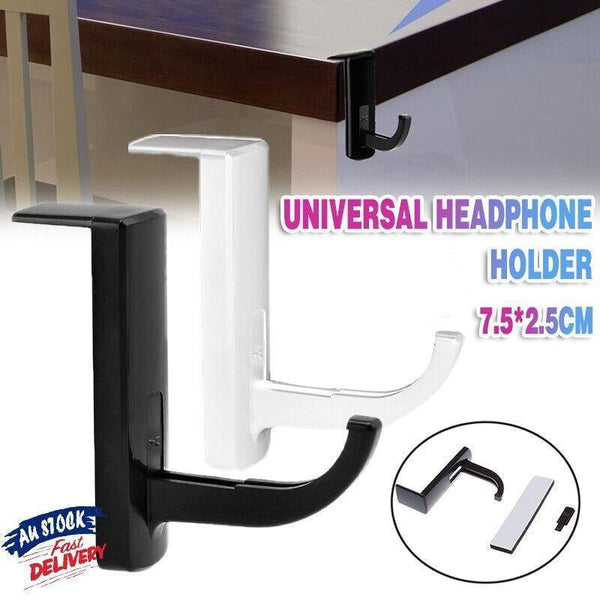 Universal Headphone Hook Desk Edge Mount Adhesive Headset Holder White Mounts & Holders