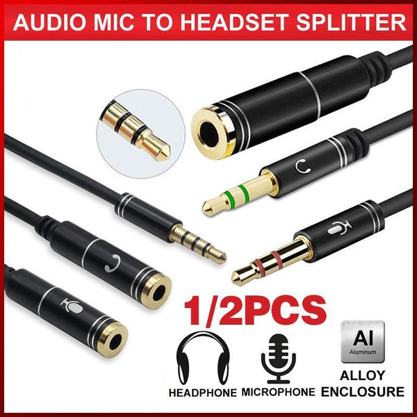 3.5Mm Aux Cable Mic Audio Splitter Extension Headphone Adapter Male To Female 2 1 Jack Cables & Adapters