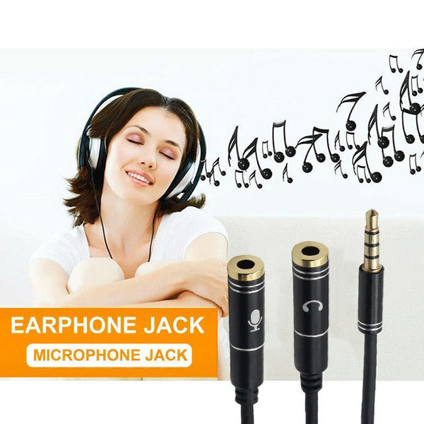 3.5Mm Aux Cable Mic Audio Splitter Extension Headphone Adapter Male To Female 2 1 Jack Cables & Adapters