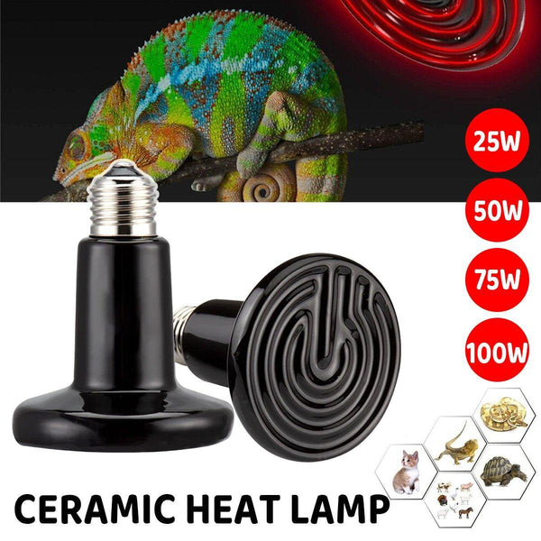 2X Ceramic Infrared Heat Lamp Bulbs For And Terrariums 25W 2Pcs Reptiles