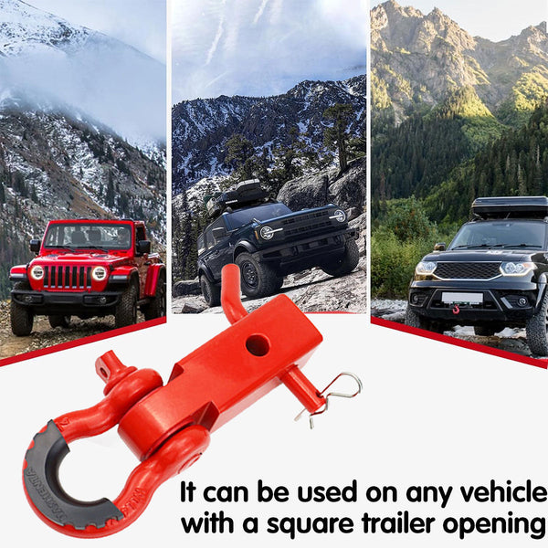 Red Trailer Arm Off Road Rescue Tow Hook Heavy Duty Steel For Suv Vehicle Tow Bars & Winches