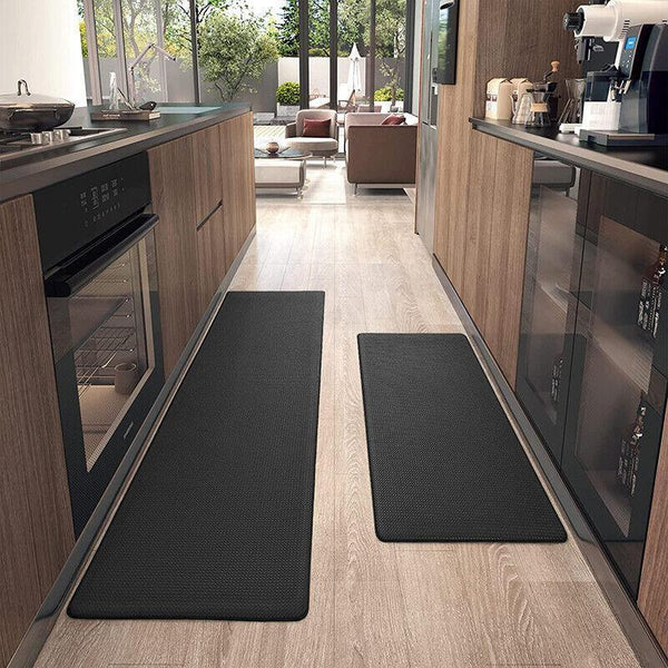 44X75cm Non Slip Waterproof Kitchen Door Mat Floor Rug Carpet Anti Oil Easy Clean Blue Door Mats & Floor Mats