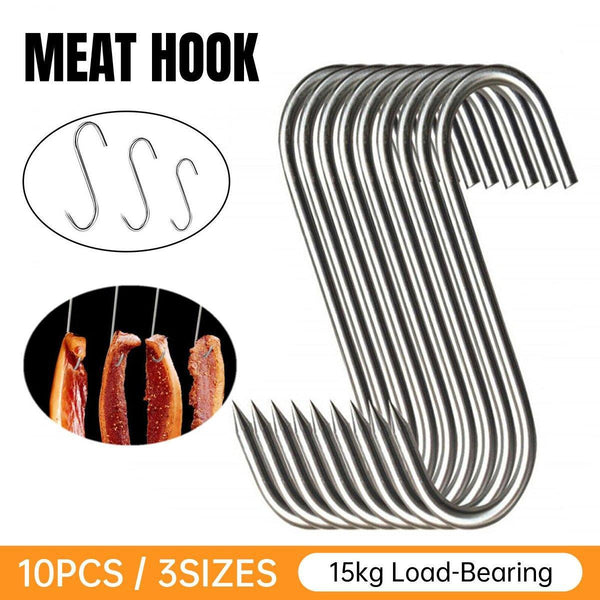 10Pcs Steel Meat Hooks For Beef Pork Lamb Roast Duck Bbq Grill Oven Hanging Parts & Accessories