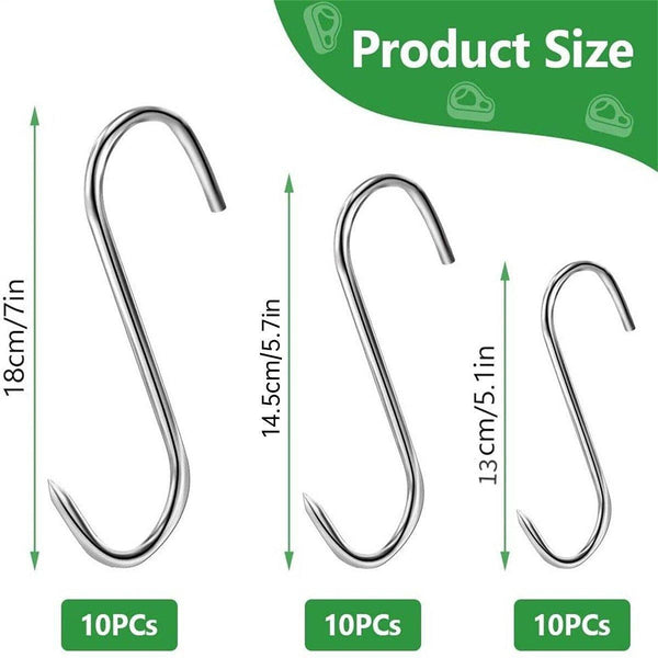 10Pcs Steel Meat Hooks For Beef Pork Lamb Roast Duck Bbq Grill Oven Hanging Parts & Accessories