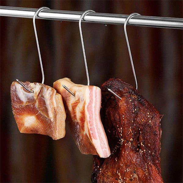 10Pcs Steel Meat Hooks For Beef Pork Lamb Roast Duck Bbq Grill Oven Hanging Parts & Accessories