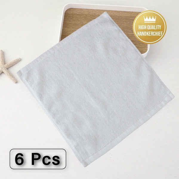 6Pcs Hotel Cotton Face Towel White Soft Square Cloth Beauty Salon Ktv Thick Wash 35X35cm Patternless 70G Towels & Washcloths