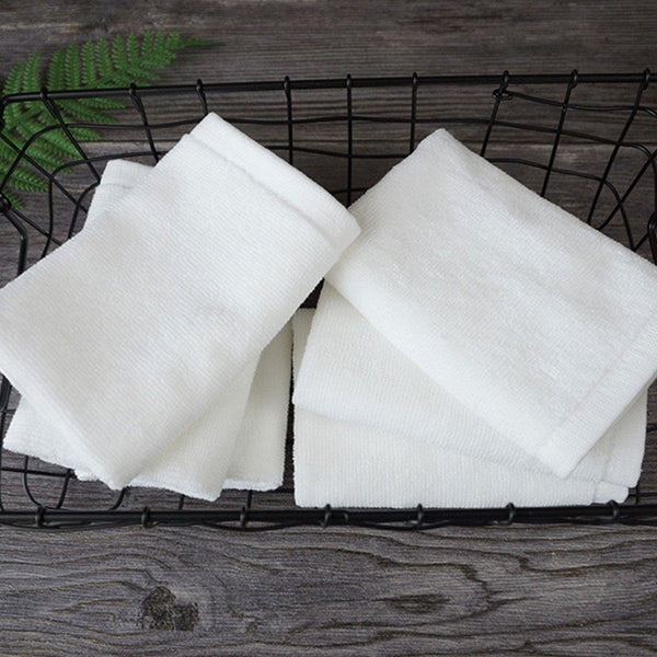6Pcs Hotel Cotton Face Towel White Soft Square Cloth Beauty Salon Ktv Thick Wash 35X35cm Patternless 70G Towels & Washcloths