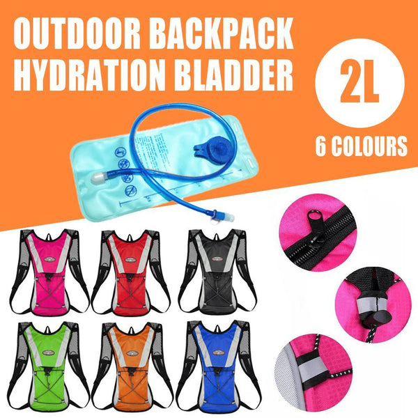 Hydration Pack Backpack Bag With 2L Water Bladder For Hiking Camping Cycling Running Black Hydration Packs