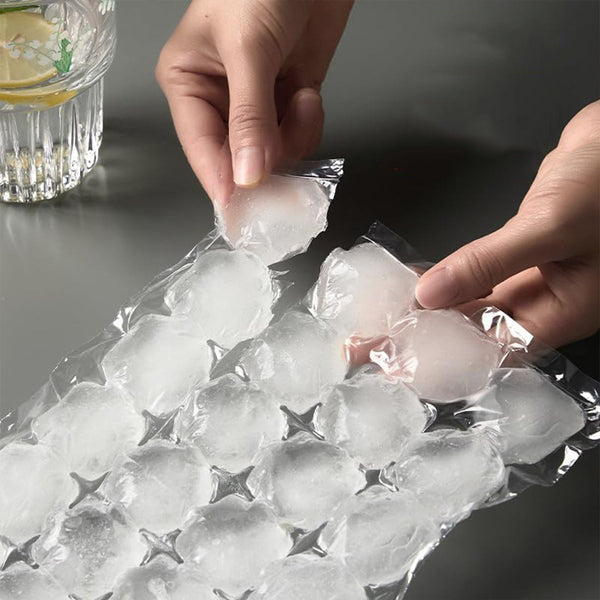 Disposable Ice Pack Bag 100Pcs Water Injection Cube Mold Tear Grid Ice Cubes Trays & Moulds