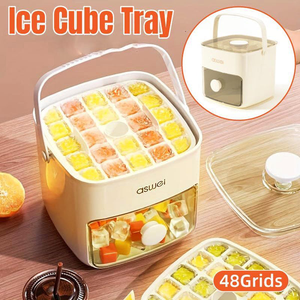 Ice Compartment Cube Mold Plastic Making Box And Holder Ice Cubes Trays & Moulds