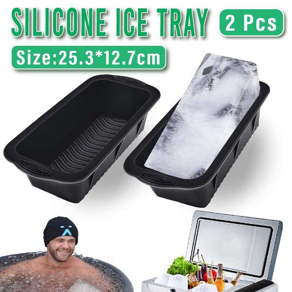 2Pcs Reusable Silicone Ice Blocks Large Cube Tray For Drinks And tails Ice Cubes Trays & Moulds