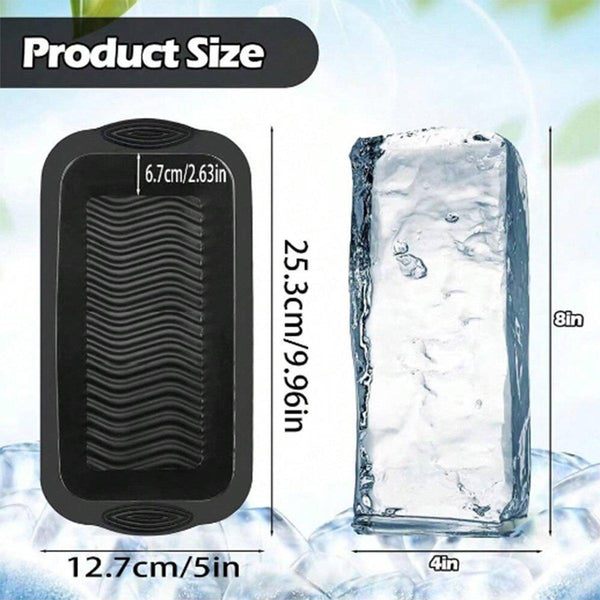 2Pcs Reusable Silicone Ice Blocks Large Cube Tray For Drinks And tails Ice Cubes Trays & Moulds