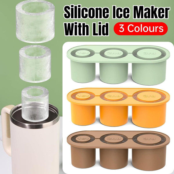Silicone Ice Cube Tray For 20Oz 30Oz 40Oz Tumbler Easy Release Reusable Mold Yellow Ice Cubes Trays & Moulds