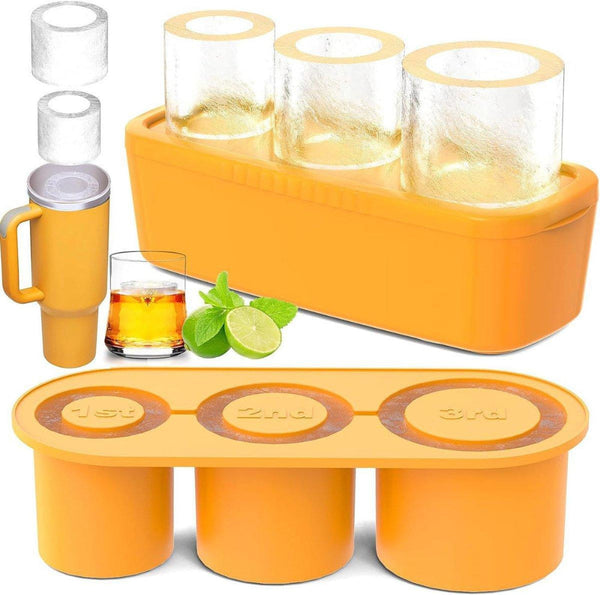Silicone Ice Cube Tray For 20Oz 30Oz 40Oz Tumbler Easy Release Reusable Mold Yellow Ice Cubes Trays & Moulds