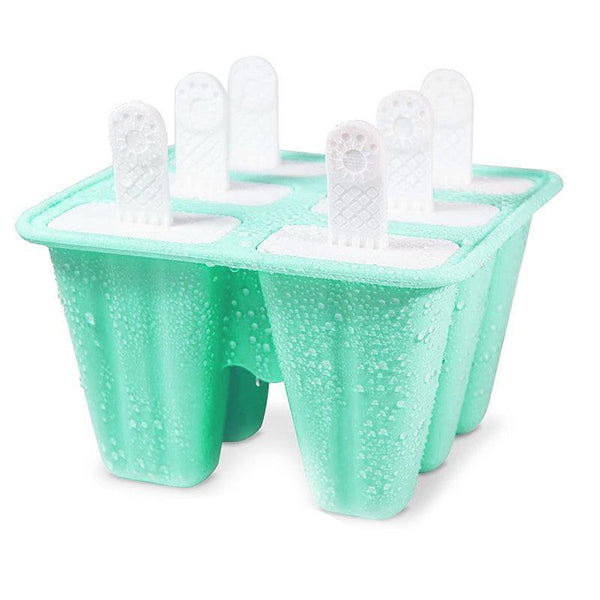 Silicone Ice Cream Mould Block Frozen Molds Icy Pole Jelly Popsicle Green 6 Grid Ice Cubes Trays & Moulds