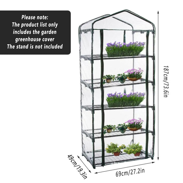5 Tier Garden Pvc Plant Insulation Warming Shed Conservatory Cover No Brackets Plant Stands