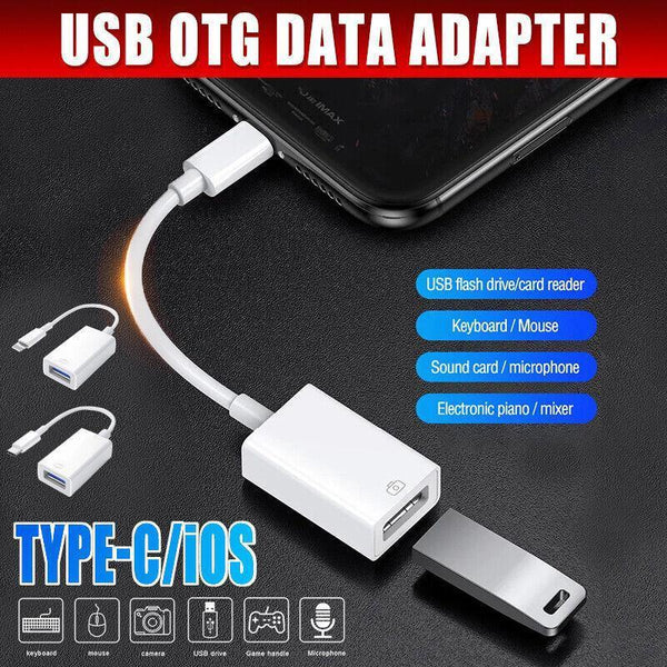 For Iphone Or Type C To Usb Otg Data Cable Adapter Male 3.0 Female Converter Ios Cables & Adapters