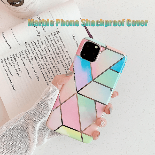 Rainbow Case For Iphone 14 13 12 11 Pro Max Xr Xs Marble Phone Shockproof Cover Silicone Cases Covers & Skins