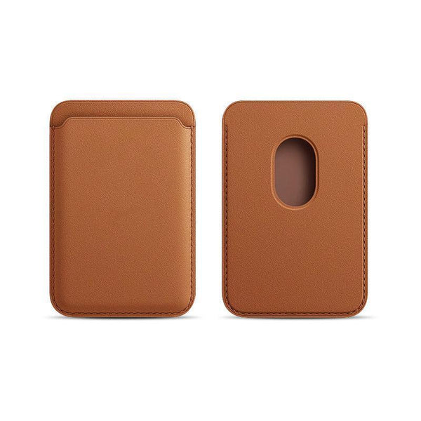 Leather Card Holder Wallet Pocket For Iphone 14 13 Pro Max With Snap On Attachment Cases Covers & Skins