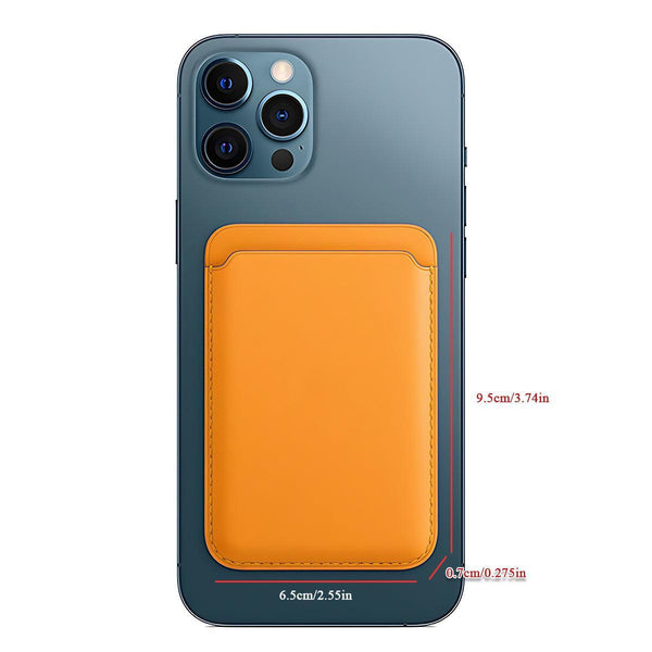 Leather Card Holder Wallet Pocket For Iphone 14 13 Pro Max With Snap On Attachment Red Other Mobile Accessories