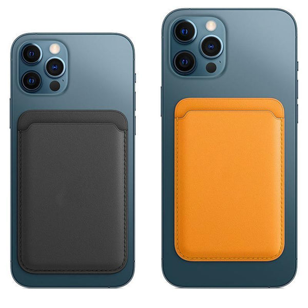 Leather Card Holder Wallet Pocket For Iphone 14 13 Pro Max With Snap On Attachment Red Other Mobile Accessories